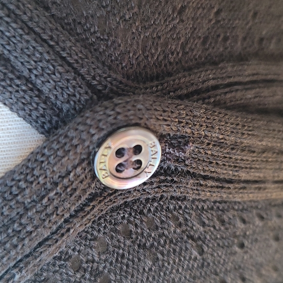 Bally Brown Merino Wool Belted Sweater Cardigan sz 12 Made in Italy - Picture 8 of 11